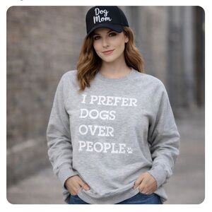 I Prefer Dogs Crew Sweatshirt